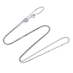 Vintage Italy KA1772 Sterling Silver 925 0.7mm Box Chain Necklace 18"